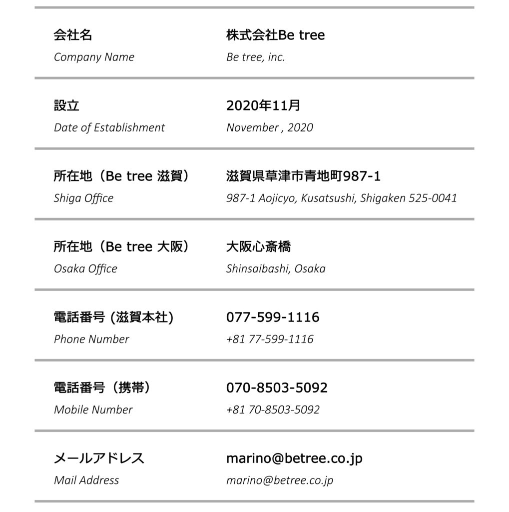 company info